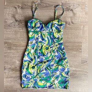 Zara multicolor cut out mini dress